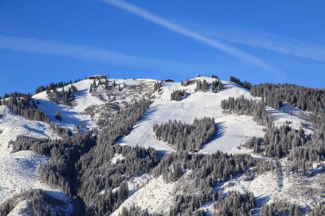 Aussicht auf das Skigebiet