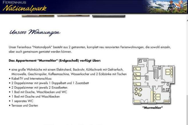 Grundriss Ferienwohnung Murmeltier