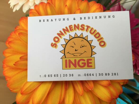 Sonnenstudio Inge Visitenkarte