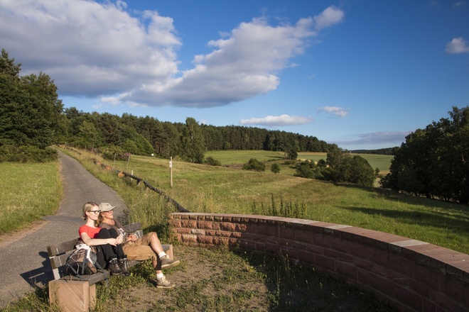 Ausblick an der barrierefreien Anlage Oberschnorrhof bei Dammbach