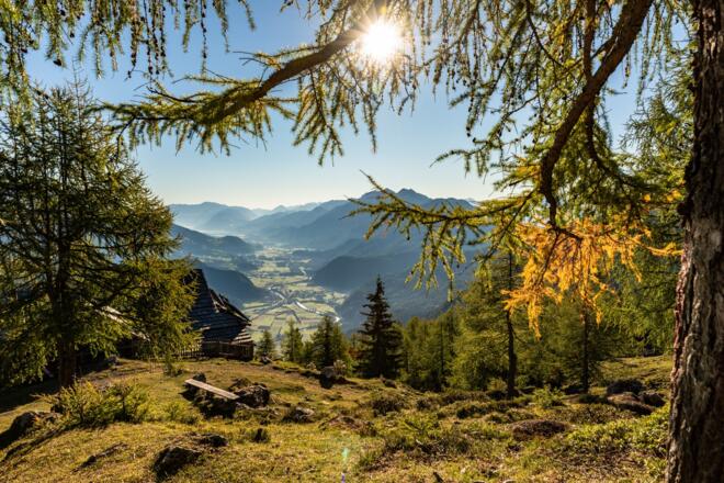 Blick von der Hochstadelalm ins Obere Drautal