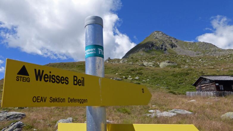 Ein möglicher Abstecher zum Weißen Beil beginnt hier