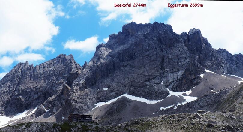 Blick zur Tour von der Schutzhütte 2260m