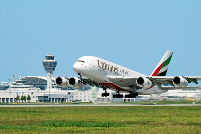 startender A 380 - Besucherpark Flughafen München bei Freising