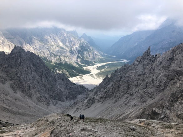 Zacher Abstieg von der Wimbachscharte in den Loferer Sailergraben.
