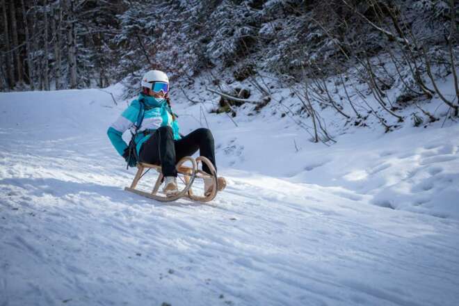Rodeln Geigelsteinaufstieg - Richtung Priener Hütte