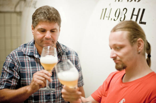 Bierprobe in der Schlossbrauerei Au