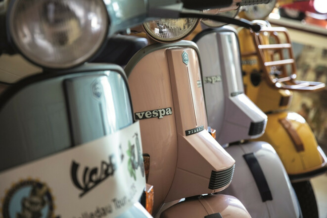 Vespas aus verschiedenen Zeitepochen©Vespa Museum