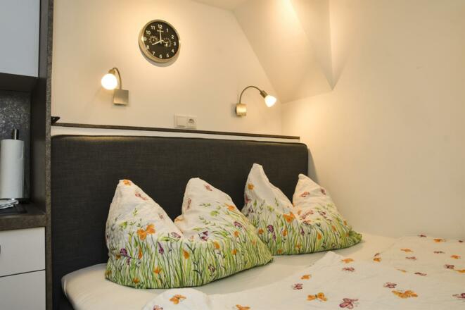 Appartement Ötztal-Blick Boxspringbett in WZ/Küche