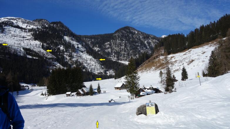 Hintersteiner Almgebiet ~1020m, Anstiegsskizze