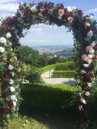 Rosenbogen in Rosengarten