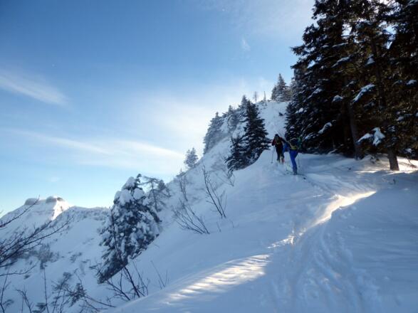 Gipfelanstieg. Links Schmittenstein.