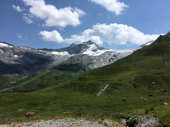 Blick ins Hintertuxer Skigebiet vom Tuxer Joch