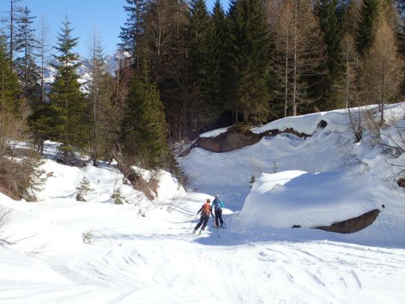 Einfahrt ins Bachbett der Lammer