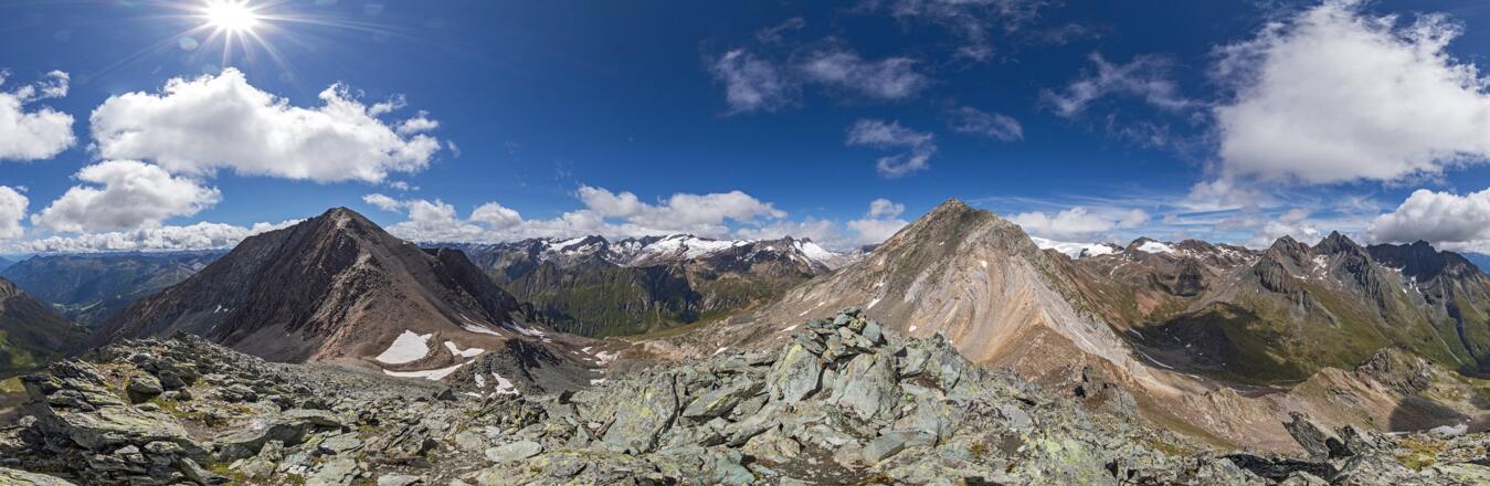 360° Panorama vom Gipfel der Tulpspitze