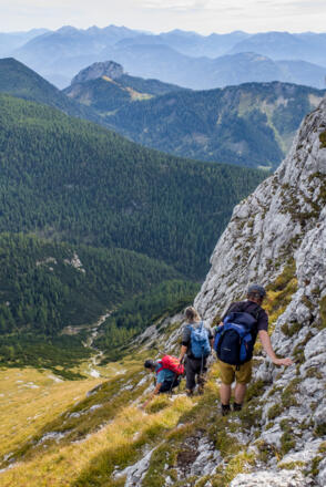 Abstieg vom Almkogel auf unmarkiertem Pfad