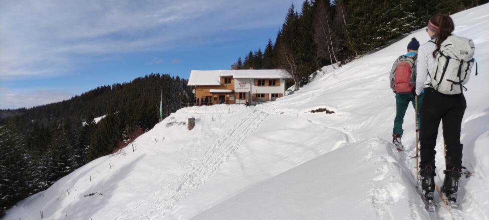Wir gehen nicht über den Forstweg, sondern über den Pfad zum Gerachhaus