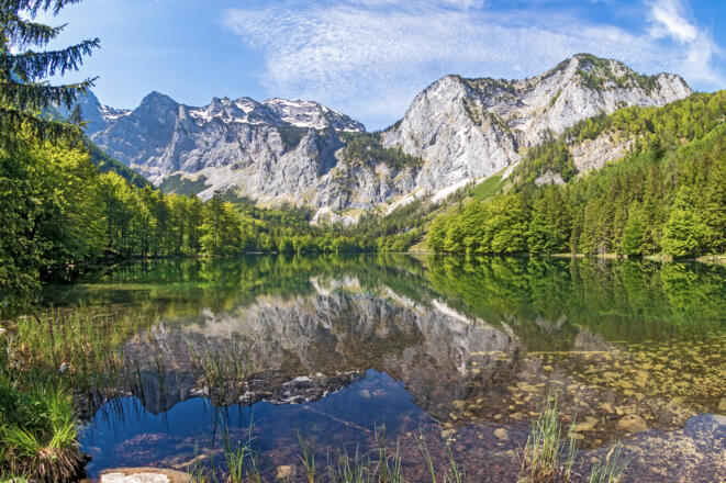 Hinterer Langbathsee, Blick zur Schaflucke