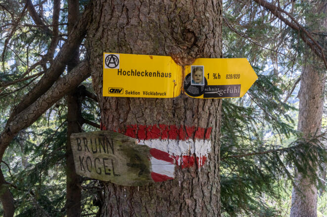 Abzweigung zum Brunnkogel