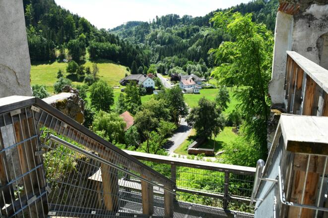 Blick von der Burg Reichenstein ins Waldaisttal