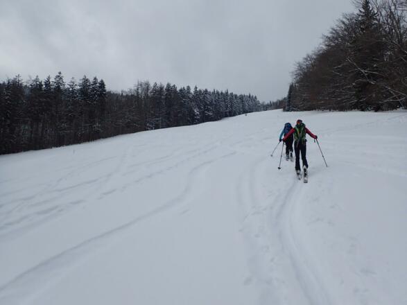 Aufstieg über die alte Skipiste