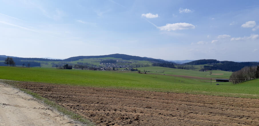 Blick auf Windhaag, am Rückweg