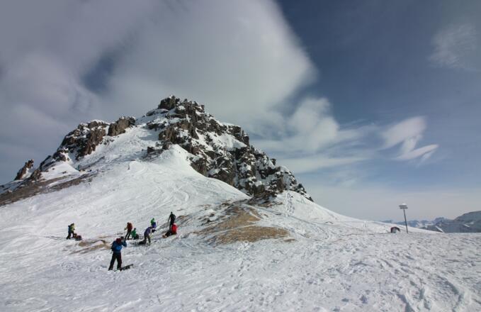 im Sattel unterhalb des Gipfels