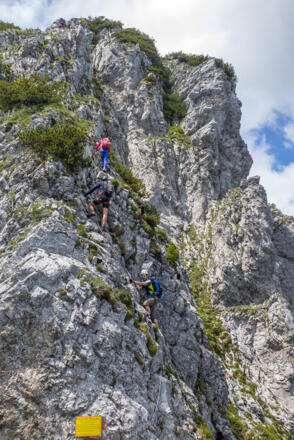 Einstiegspfeiler des Klettersteigs