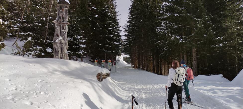Entlang des Weges sind nette Tafeln zur Geschichte der Nachbardörfer