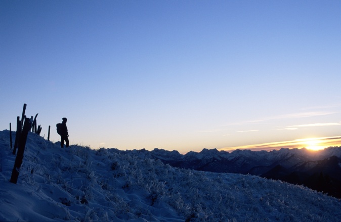Ausblick bei Sonnenuntergang