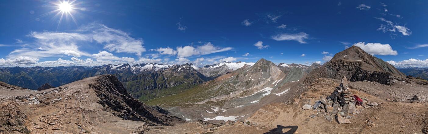 360° Panorama vom Gipfel des Schernerskopf