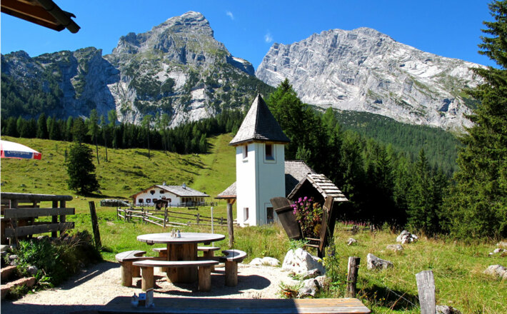 Blick von der Kühroint-Hütte zum Watzmann