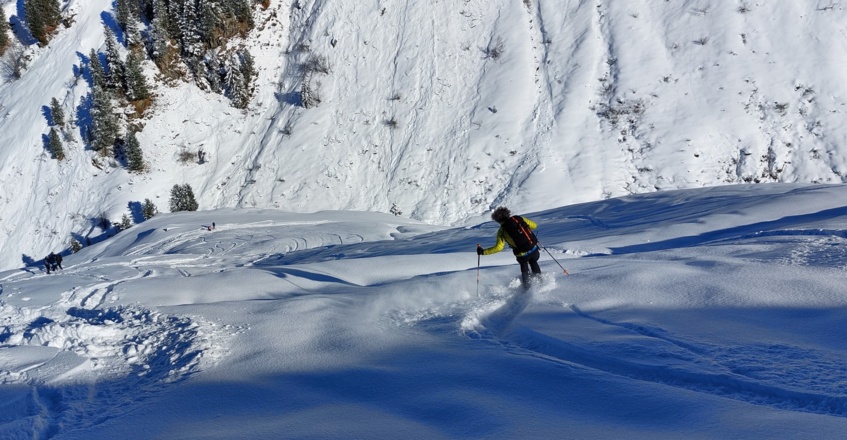 500 Höhenmeter ideales Skigelände.