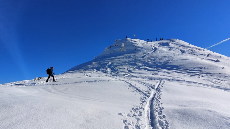 Kurz vor dem Gipfel treffen wir mit dem Anstieg aus dem Weertal über die Fiderissalm zusammen.