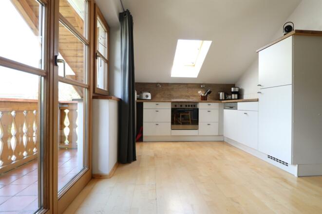 Küche mit Bergblick