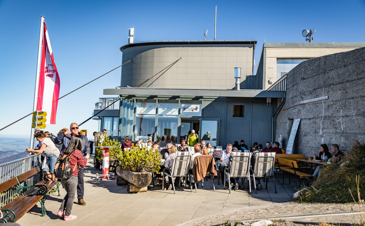 Die Bergstation der Untersbergbahn unterhalb des Salzburger Hochthrons