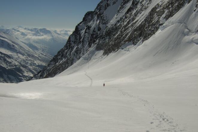 Auf dem Weg zum Einstieg in die Rinne