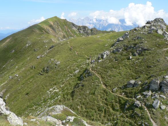 ... doch je weiter wir zum Hochfeld hin kommen, desto sanfter wird das Almgelände