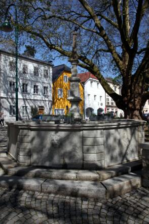 Der Karbrunnen am Marktplatz Mauthausen