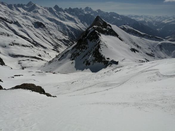 In den steileren Hängen oberhalb der Stüdlhütte...