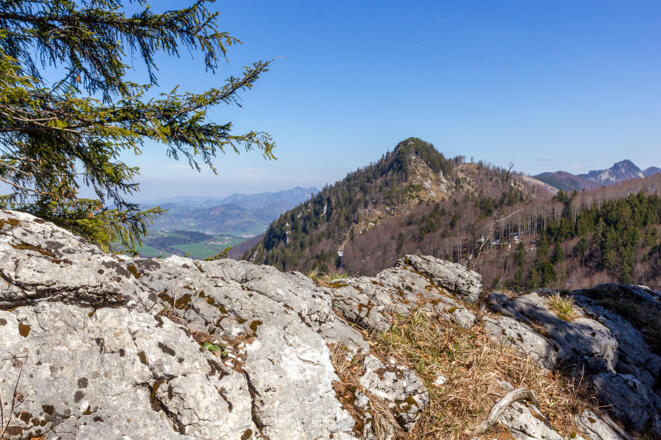 Blick zum Mittagstein (Raukogel).