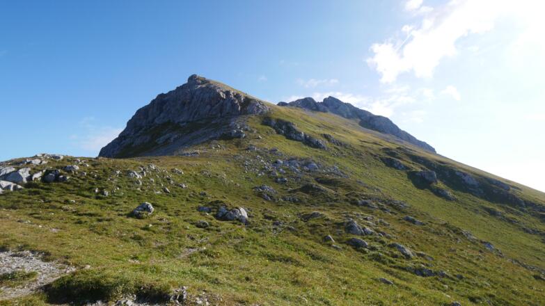 Blick vom Steinjöchl zum Maldongrat