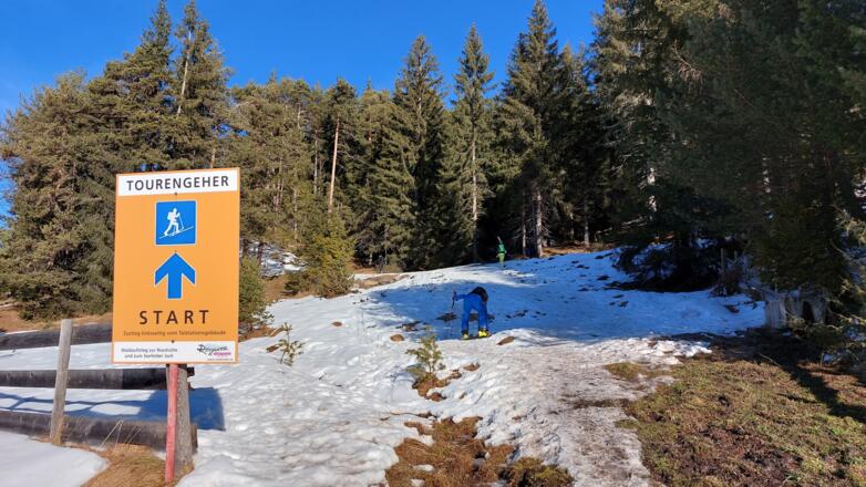 Am Beginn der Route.