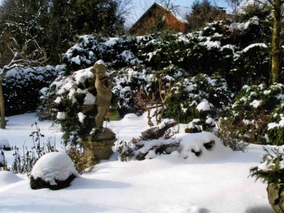 Unser Flötenspieler im Winterkleid.