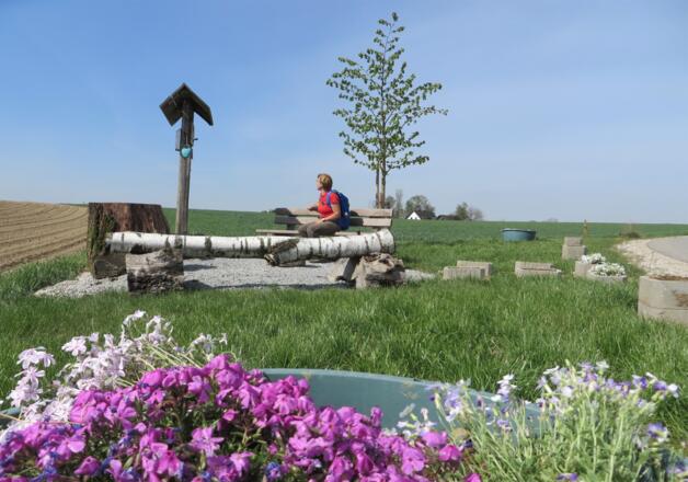 Rastplatz mit Selbstbedienung oberhalb von Steinerkirchen