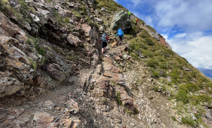 Eine der wenigen Seilversicherungen an Tag 4