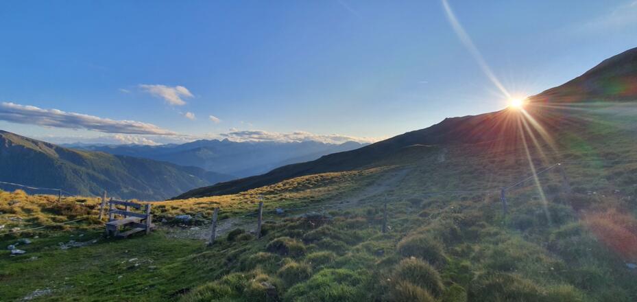 Leider sind die Abende nicht länger. Die Weiterfahrt Richtung Mislalm
