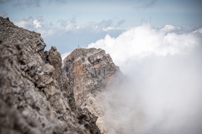 Der Gipfel der Trettach von der Mädelegabel aus gesehen.
