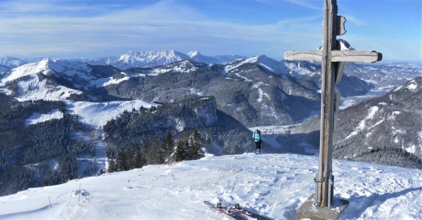 Untersberg und Hochstaufen hinter Schmittenstein und Wieserhörndl vom Königsberghorn