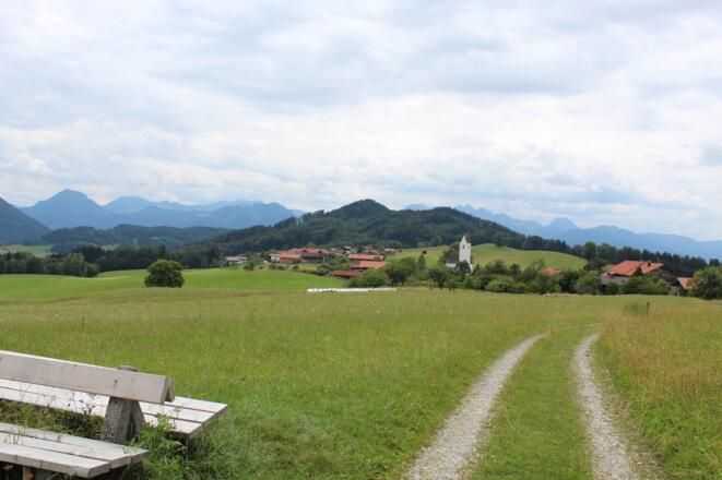Samerberg Oberleiten - Blick nach Steinkirchen und Dorfen